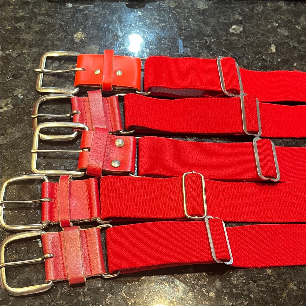 baseball belts  (5) red.
